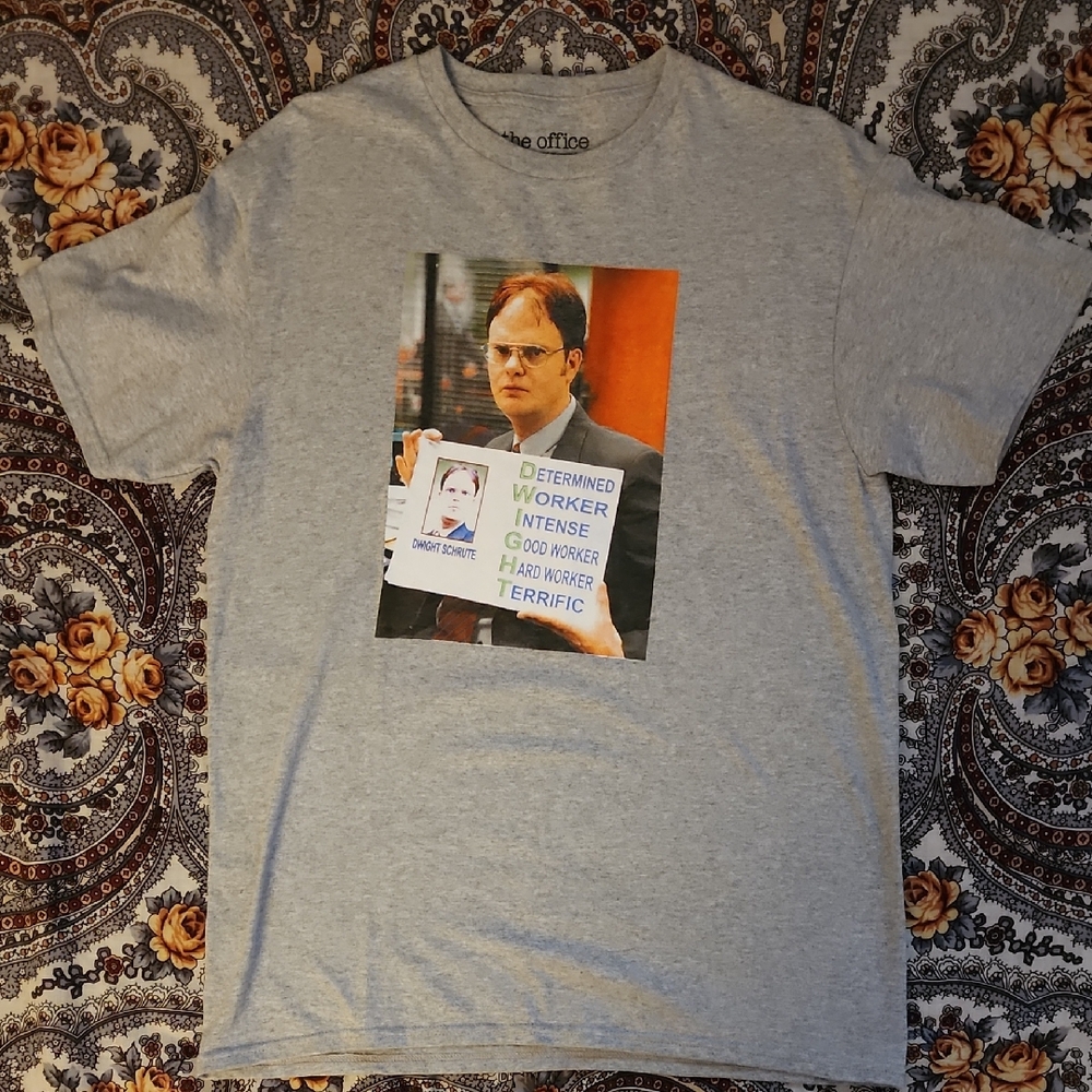 The Office Dwight  Gray Graphic Tee — Size Medium